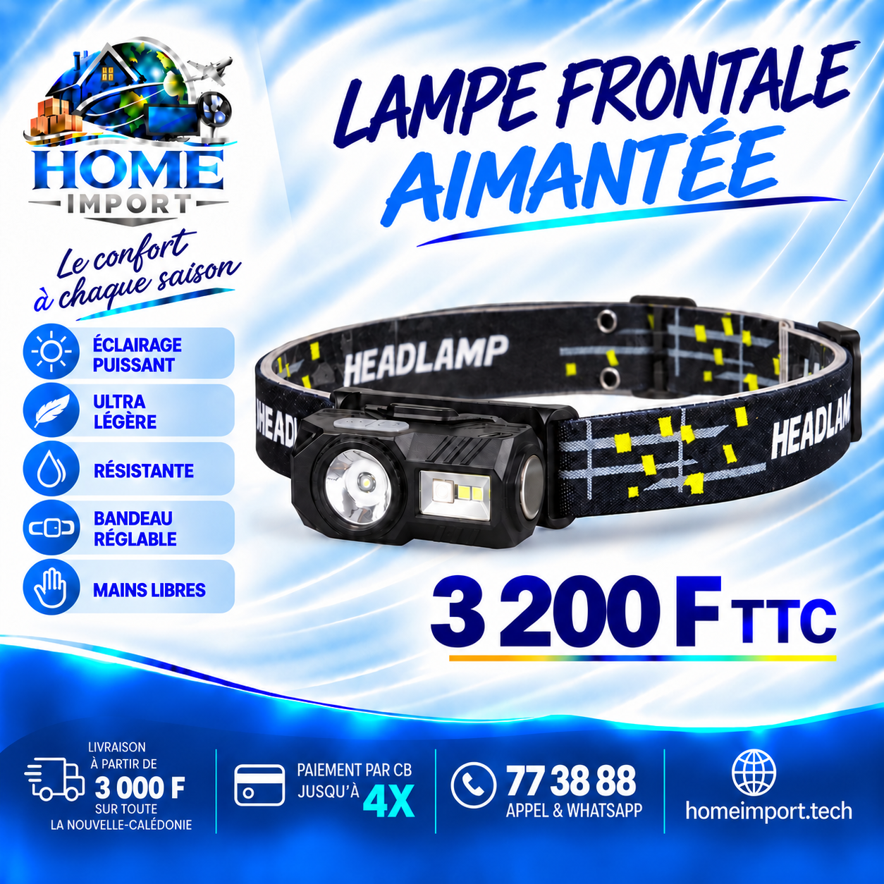 Lampe Frontale aimantée