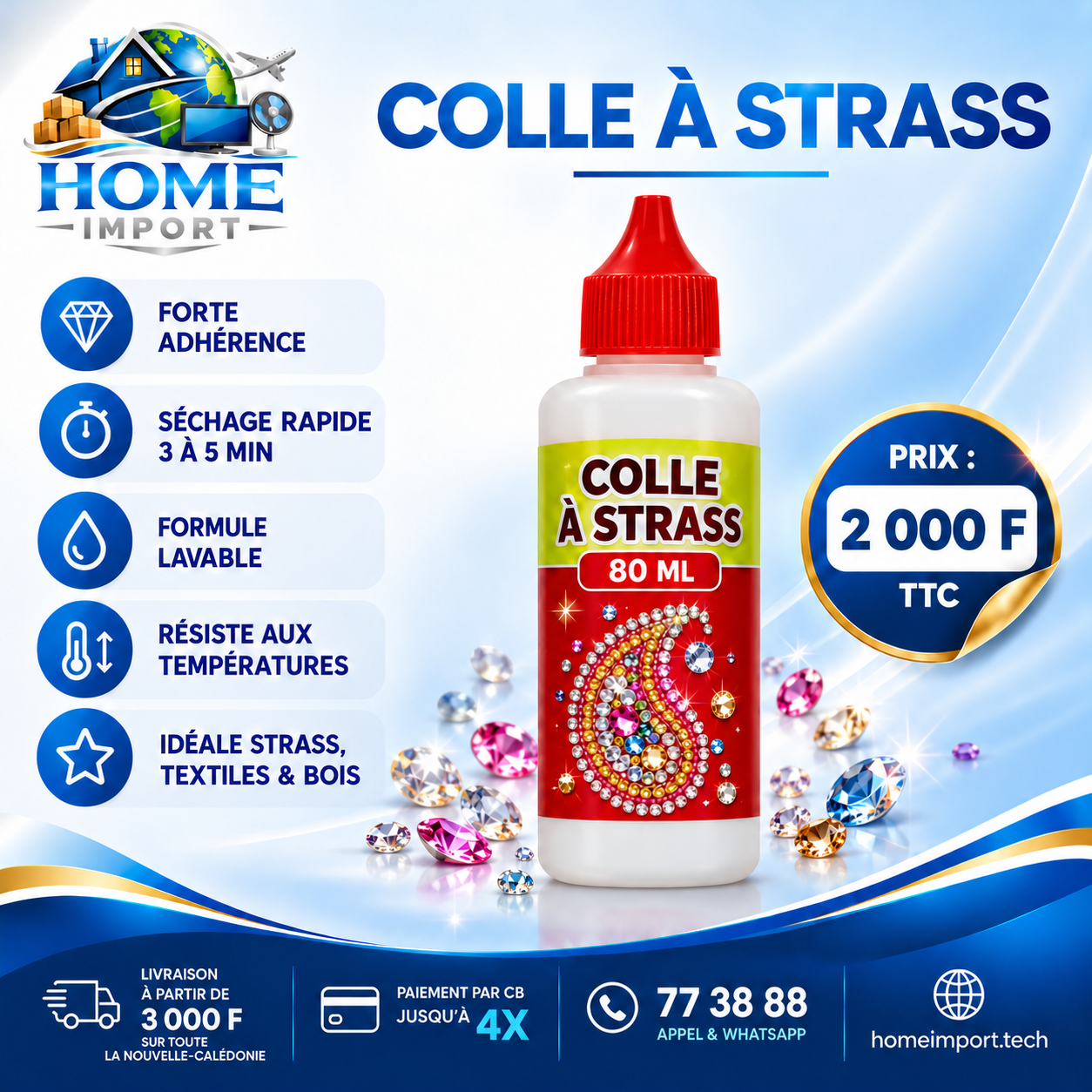Colle à strass